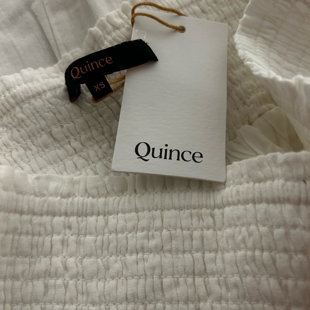 NWT! Quince Women’s White Organic Cotton Gauze Smocked Maxi Skirt, Size XS - Picture 4 of 4